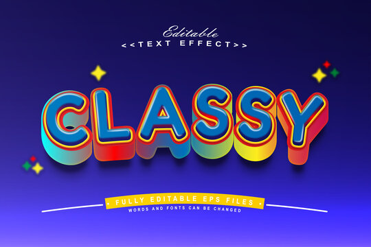 Editable Modern Colorful 3d Classy Text Effect In Gradient