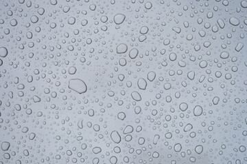 Drops of water on the window glass after rain
