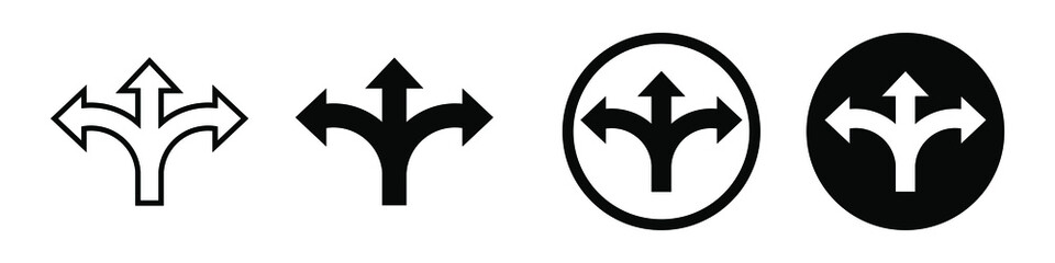 Way vector icon. arrow illustration sign. fork symbol.
