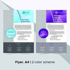 Modern Business Flyer Geometric Elements and in 2 color options