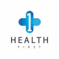 Number One Hospital Logo Design Template