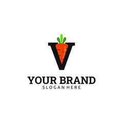 Letter V carrot logo design