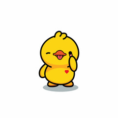  funny cartoon yellow and orange chicken pose, vector illustration isolated on white background. Cute and funny colorful chicken