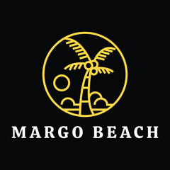 monoline beach logo design