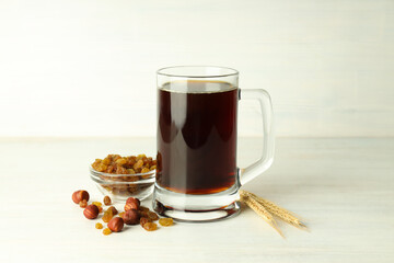 Concept of refreshing drink for summer - kvass