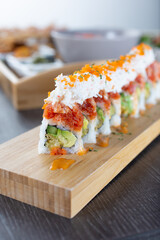 A view of a sushi roll. © DAVID