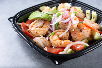 A view of a plate of shrimp.