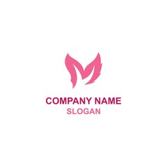 M letter initial logo, capital letter in natural leaf shape.