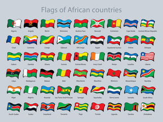 Flags of African countries. Vector drawing sign