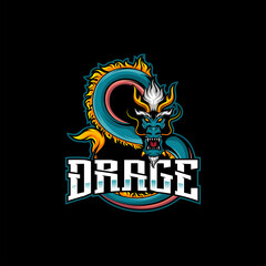 Dragon esport logo vector design mascot. suitable for gamer logos, streamer, sticker, etc.