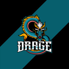 Dragon esport logo vector design mascot. suitable for gamer logos, streamer, sticker, etc.