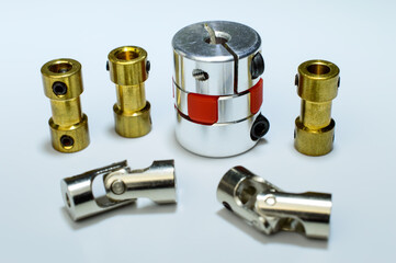Set of a different couplings for RC model toy or 3d printer. 