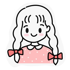 Cute Children Sticker Illustration