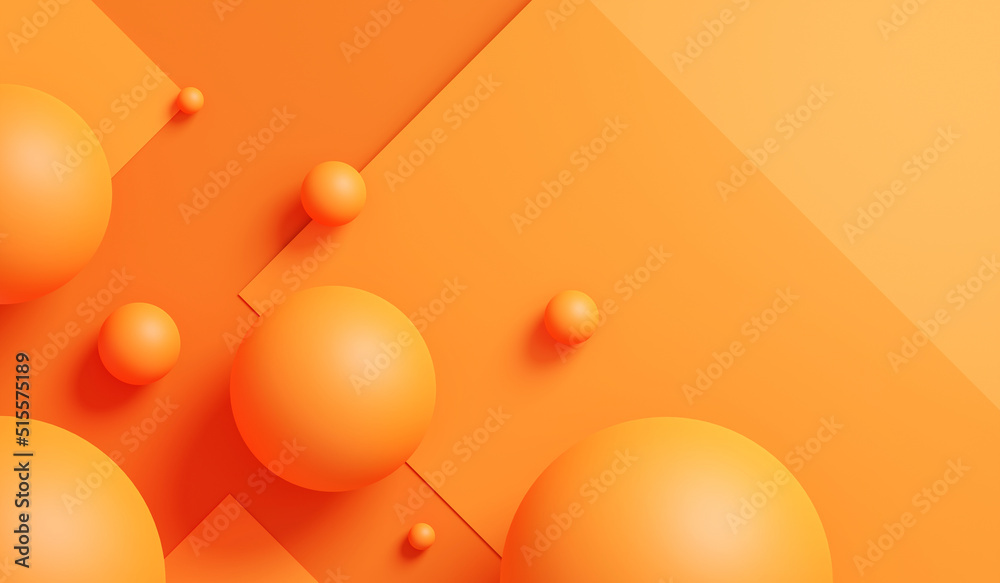 Canvas Prints Abstract geometric orange 3d object background with colorful creative art paper template or minimal trendy geometry contemporary fashion and modern wallpaper pattern decoration gradient card backdrop.