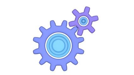 3d render. GEAR in cartoon style on white background. Well suited for a landing page, mobile app, or website.