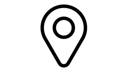 location icon, pin geotag rounded line icon vector illustration