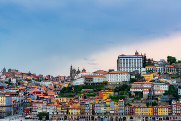 Cityscape of Oporto old town in Portugal - Ribeira district Porto