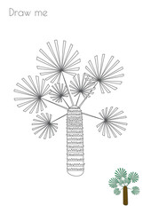 Simple Outline Stroke Exotic Palm Tree Shape Silhouette Photo Drawing Skills For Kids A3/A4/A5 suitable format size. Print it by yourself at home and enjoy!