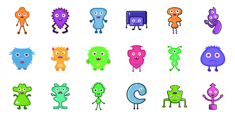 Obraz premium set of funny cartoon monsters