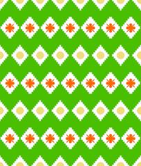 Ikat Style Retro Zigzags Abstract Geometric Seamless Pattern Trendy Fashion Colors Minimal Simple Design Perfect for Allover Fabric Print or Wrapping Paper