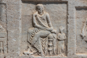 Fototapeta na wymiar Paros. Greece. 06-05-2022. Sarcophagus detail at Paros. Cyclades Islands Greece.