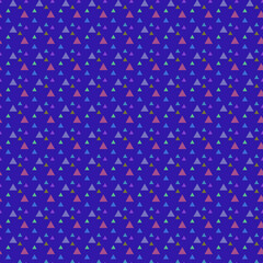 Vector color pattern. Geometric background. Triangle symbols are different sizes and opacity. Vector illustration. Dark purple background Abstract geometric seamless pattern. Modern stylish texture.