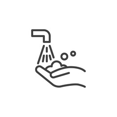 Hands washing line icon