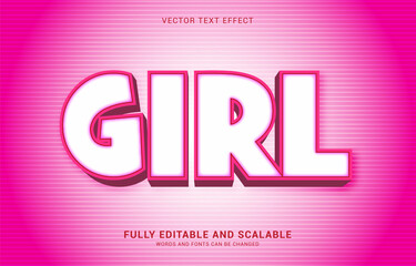 editable text effect, Girl style