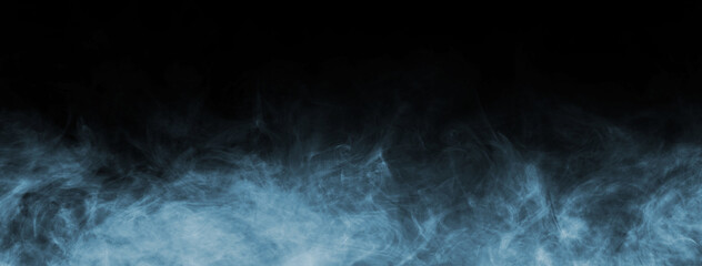 Abstract smoke texture frame over black background. Fog in the darkness. Natural pattern.