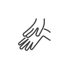 Hand cream applying line icon