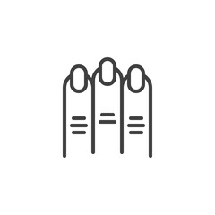 Manicure fingers line icon