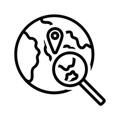 Black line icon for Sourcing