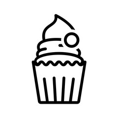 Black line icon for Cupcake