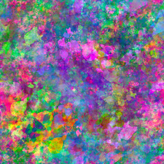 Abstract multicolored blurry painted seamless background Colourful vibrant neon spots, blots, smudges, strokes and stains