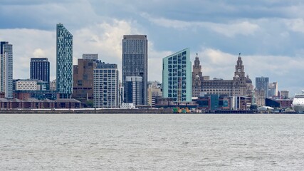 Obraz premium Liverpool Waterfront and River Mersey 