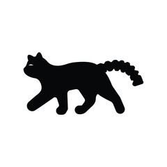 Black cat animal vector logo design 
