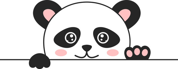 Panda bear clipart design illustration