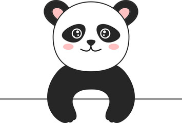 Panda bear clipart design illustration