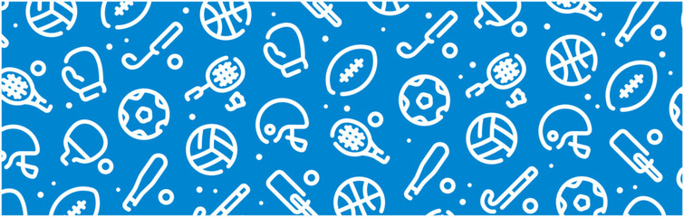 Sports icon pattern background wide banner