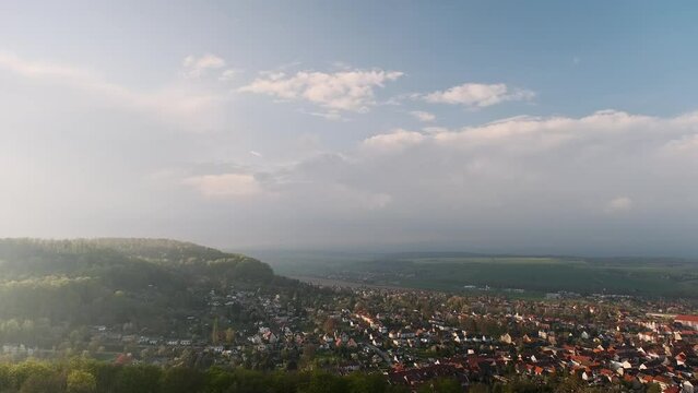 Beautiful View Of Small Town in spring time. Bleicherode, Deutcshland.