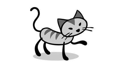 Kleine graue Cartoon Katze als Illustration