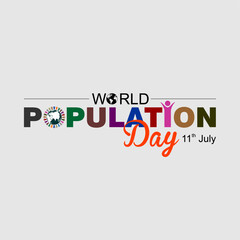 illustration of world population day typography