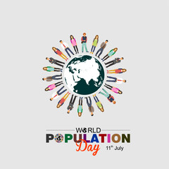 illustration of world population day concept
