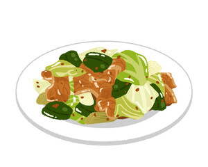 回鍋肉（ホイコーロー）のイラスト