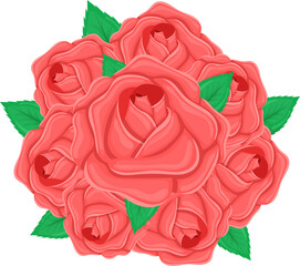 Rose bouquet clipart design illustration