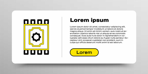 Line Traditional carpet culture ramadan arabic islamic celebration icon isolated on white background. Colorful outline concept. Vector