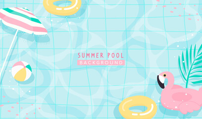 Summer Pool background vector illustration. Swimming pool pastel color theme