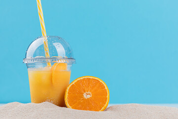 orange juice on the beach