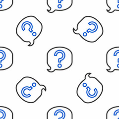 Line Speech bubble chat icon isolated seamless pattern on white background. Message icon. Communication or comment chat symbol. Colorful outline concept. Vector