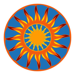 Two sun Vector illustration Isolated on white background